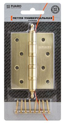 Петля универсальная IN4400UA-BL SB (4BB/A/BL 100x75x2,5) мат. золото БЛИСТЕР, фото 2