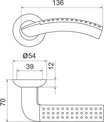 Ручка раздельная R.LD54.Libra26 (Libra LD26) SN/CP-3 матовый никель/хром TECH (кв. 8х140), фото 3