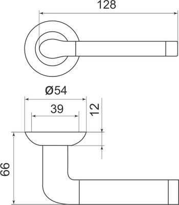 Ручка раздельная R.LD54.Stella (Stella LD28) SN/CP-3 матовый никель/хром TECH (кв. 8х140), фото 3