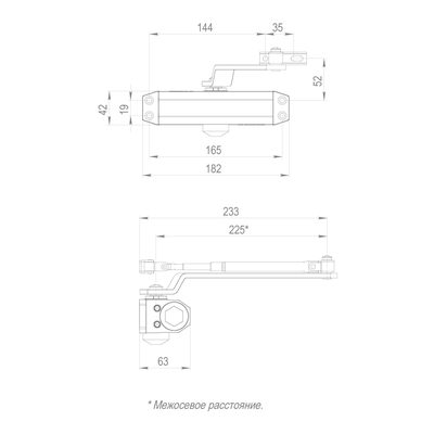 Доводчик дверной DC20-4 (DC-204) WH до 85 кг (белый), фото 3