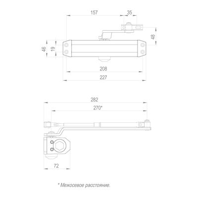 Доводчик дверной DC20-5 (DC-205) WH до 120 кг (белый), фото 3