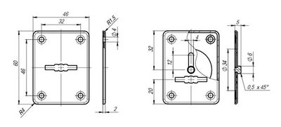 Накладка на сувальдный замок ESC.S-lift+S/K.set (ESC081/082) мат.никель (2шт.), фото 2