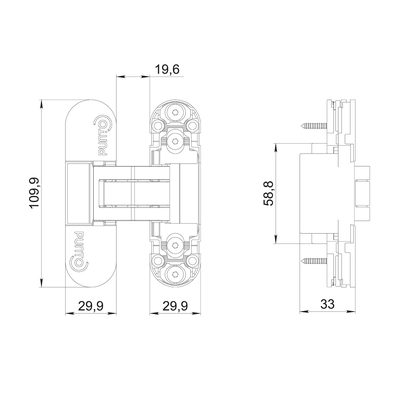 Петля скрытой установки UNION 2.0 ZN/IND (2.2) BL черный (NO LOGO), фото 3