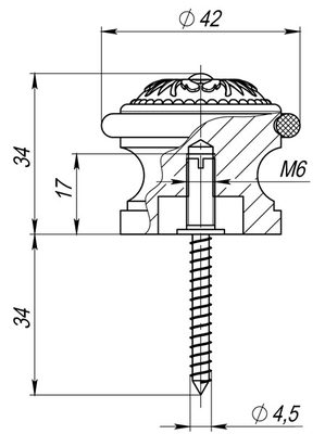 Упор дверной напольный STOPPER/SM01 (DS SM01) AS-3 античное серебро, фото 3
