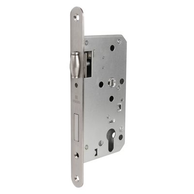 Замок врезной DD.INOX/C-55.72/R с ролик. защелкой (лиц.планка 24 мм)
