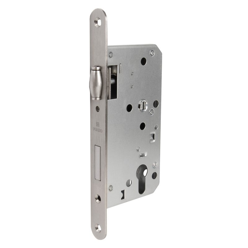 Замок врезной DD.INOX/C-55.72/R с ролик. защелкой (лиц.планка 24 мм)