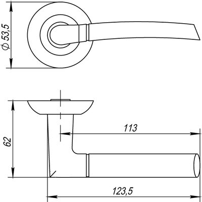 Ручка раздельная R.TL54.ARDEA (ARDEA TL) SN/CP-3 матовый никель/хром, фото 3