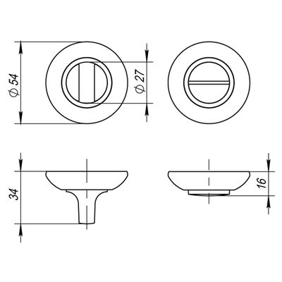 Ручка поворотная BK6.R.RM54 (BK6 RM) ABG-6 зелёная бронза, фото 3