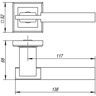 Ручка раздельная K.QL52.CITY (CITY QL) ABG-6 зеленая бронза, фото 3