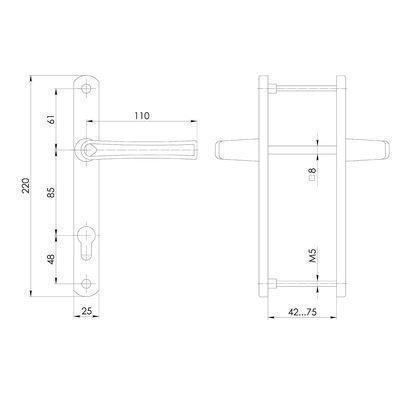 Ручка на планке HANDLE.85.25.67-75 RAL 9016 белый, фото 2
