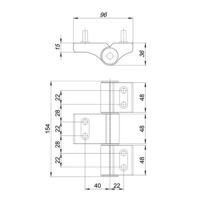 Петля дверная IN-U3B1-150A (RAL 9016) (АНКЕРНАЯ) белый, фото 3