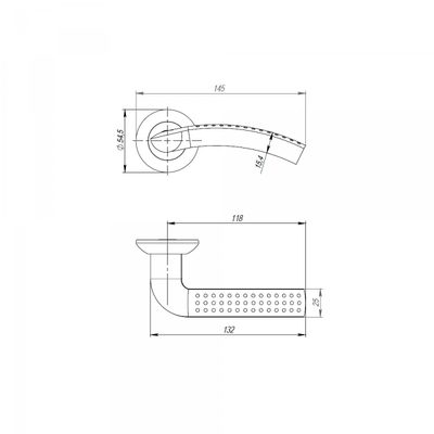 Ручка раздельная R.TL54.LOGICA 180mm SN/CP-3 мат. никель/хром 8x180мм M4(12х90х50), фото 3