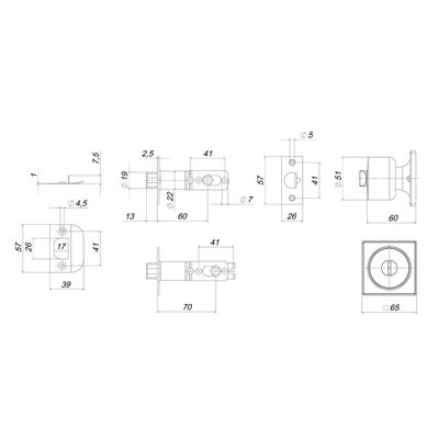Ручка защелка DK772/BL CP-PSхром, фото 3