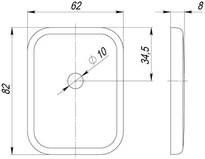 Декоративная Квадратная накладка на цилиндр со штоком BK-DEC SQ (ATC Protector 1) SN-3 Мат.никель, фото 3
