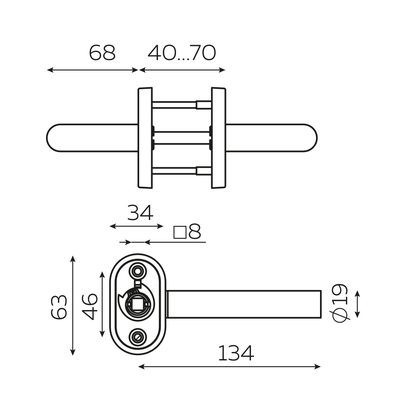 Ручка раздельная R.DSS201-0204P/19 INOX 201, фото 3