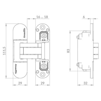 Петля скрытой установки U3D6002.TG BL черный, фото 3