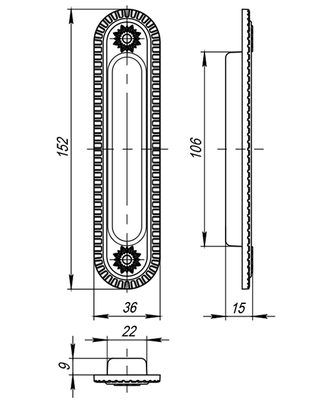 Ручка для раздвижных дверей SH.CL152.010 (SH010/CL) AS-9 античное серебро, фото 3