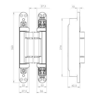 Петля скрытой установки U3D2200.VPG SC мат. хром TECH, фото 3