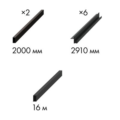 Комплект для обрамления пенала для двухстворчатой двери SLD.Comfort-PENAL frame 1800/2900 BL, фото 2
