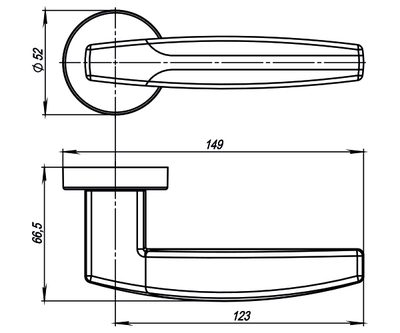 Ручка раздельная R.URB52.ARC (ARC URB2) SN/CP-3 матовый никель/хром, фото 3
