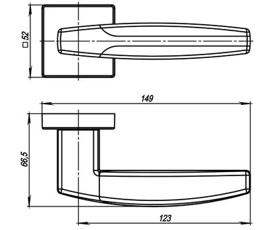 Ручка раздельная K.USQ52.ARC (ARC USQ2) SN/CP-3 матовый никель/хром, фото 3