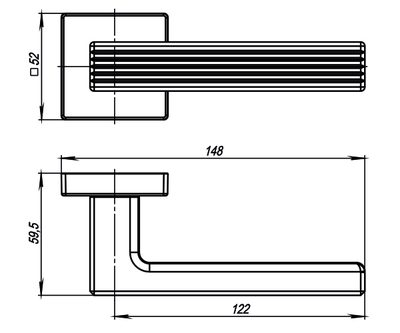 Ручка раздельная K.USQ52.LINE (LINE USQ6) SN-3 матовый никель, фото 3
