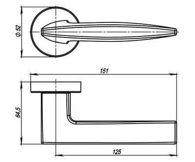 Ручка раздельная R.URB52.SQUID (SQUID URB9) АВ-7 бронза, фото 3