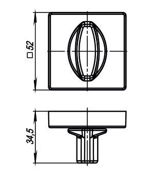 Ручка поворотная BK6.K.USQ52 (BK6/USQ) BB-17 коричневая бронза, фото 3