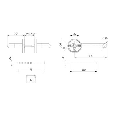 Ручка раздельная R.DSS304-0203/19 (квадрат 8х110 мм) INOX 304, фото 3