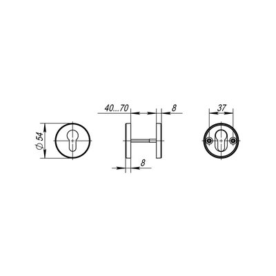 Накладка под цилиндр ET.R.DSS304-02 (DSS-02-ET) INOX 304, фото 4