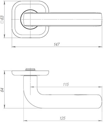 Ручка раздельная K.JK51.IND TORO 180 mm BL-24 черный (белая коробка), фото 3