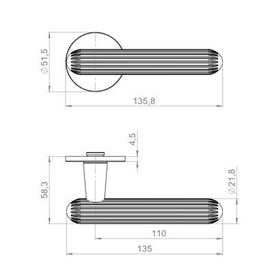 Ручка раздельная R.YM.ECLAIR MWSC-33 итальянский тисненый, фото 2