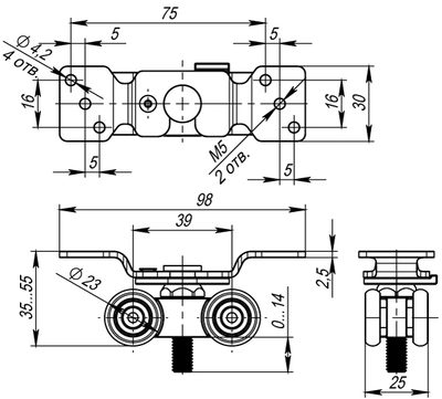 Комплект роликов для раздвижных дверей SLD.Comfort.SET.rollers/60 (DIY Comfort 60/4 kit), фото 3