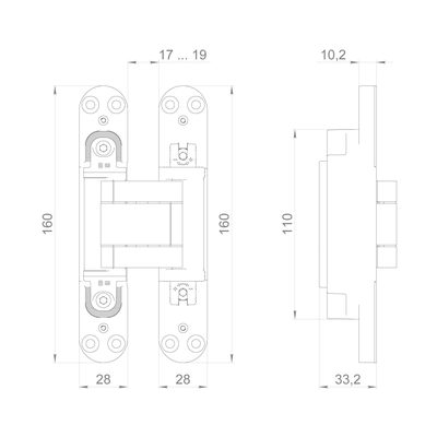 Петля скрытой установки U3D3400.TG SC мат. хром TECH, фото 3