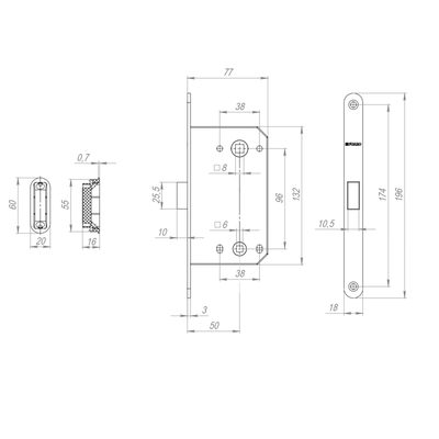 Защелка врезная магнитная MAGNM96WC-50/BL INOX CP-8 хром (блистер), фото 3