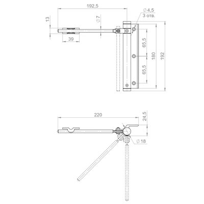 Доводчик дверной пружинный SDC1040 BL 40 кг (черный), фото 3