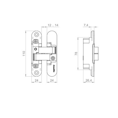 Петля скрытой установки U3D1500.VPG FSG флор. золото, фото 2