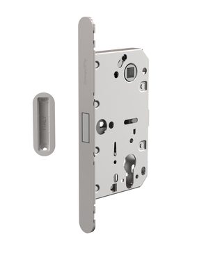Замок межкомнатный магнитный под цилиндр с ответной планкой GRAVITY.PRO G02.196.50.85 MWSC ит.тисн