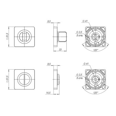 Ручка поворотная BK6.K.JK51.IND GR-23 графит, фото 3