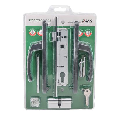 Корпус Ajax цилиндровый в комплекте с ручкой KIT GATE-2085/24 RAL 7016 антрацит, фото 2