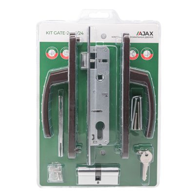 Корпус Ajax цилиндровый в комплекте с ручкой KIT GATE-2085/24 BR коричневый, фото 2