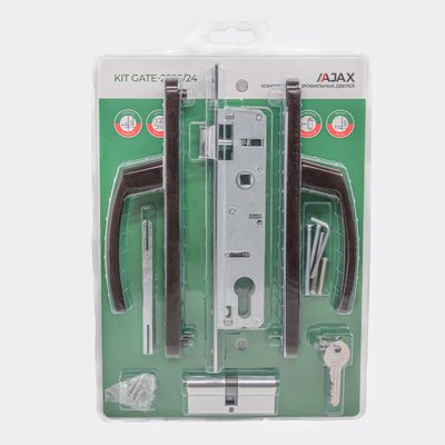 Корпус Ajax цилиндровый в комплекте с ручкой KIT GATE-2585/24 BR коричневый, фото 2