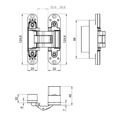 Петля скрытой установки U3D5780.VPG SC мат. хром TECH, фото 2