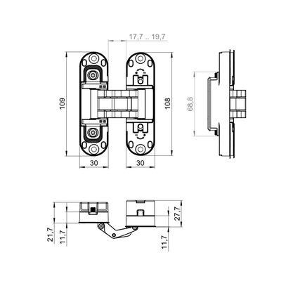 Петля скрытой установки U3D2002.TG FSG/2 флор.золото TECH, фото 3