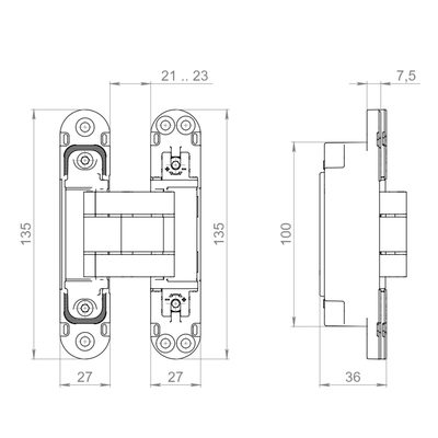Петля скрытой установки U3D7803.VPG SG мат. золото TECH, фото 3