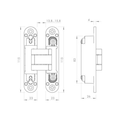 Петля скрытой установки LM/U3D3000.VPG BL/BL черный TECH, фото 3