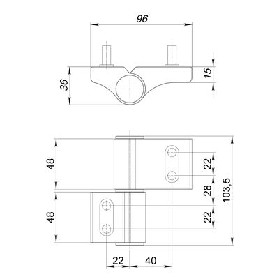 Петля дверная IN-U2-120A-3D RAL 8017 коричневый АНКЕРНАЯ, фото 2