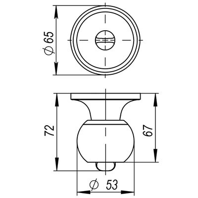 Ручка защелка DK682 SN-BK (6082 SN-B) (фик.) мат. никель, фото 3