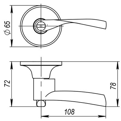 Ручка защелка DK610 PB-ET (6010 PB-E) (кл./фик.) золото, фото 3