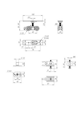 Комплект для раздвижных дверей SLD.Comfort-PRO.SET1.rollers/80, фото 3